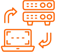 Icon showcasing legacy system modernization and migration to modern integrated platforms