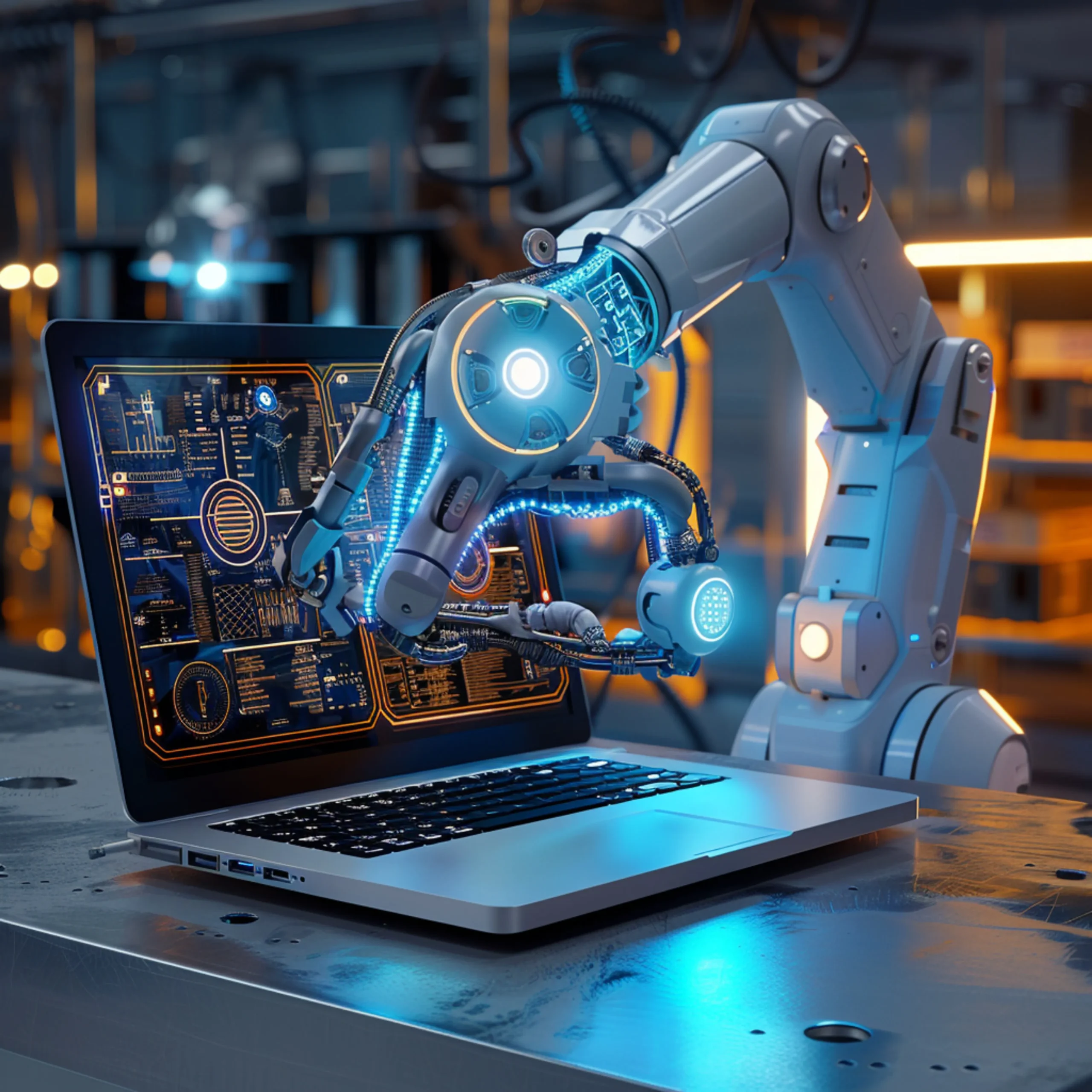 Robotic process automation streamlining workflows with AI-powered efficiency